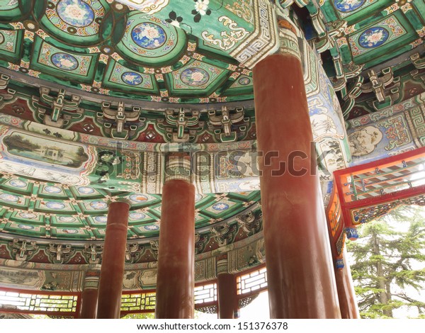 Interior Details Temple Haven Beijing Imperial Stock Photo