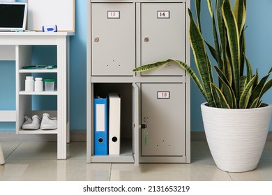 Interior Of Doctor's Office With Locker In Clinic