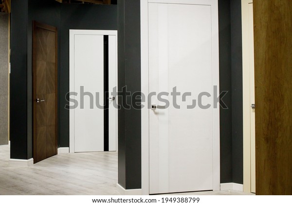 Interior doors for\
sale in a specialized\
store