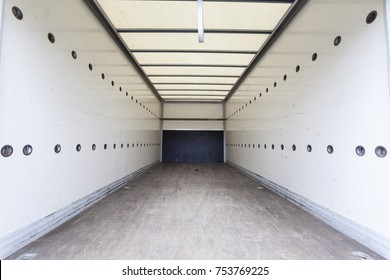 Interior Of An Empty Cargo Truck Trailer 