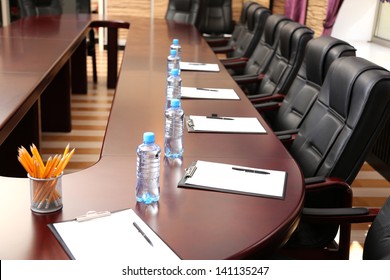 Interior of empty conference room