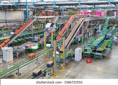 Interior Of Empty Fruit Processing And Packaging Plant