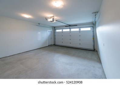 Interior Of The Empty Garage In The Residential House.