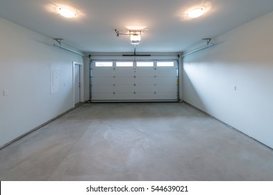 Interior of the empty garage in the residential house.