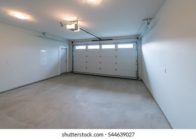 Interior Of The Empty Garage In The Residential House.