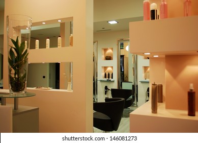 Interior Of A Empty Modern Fashionable Beauty Salon