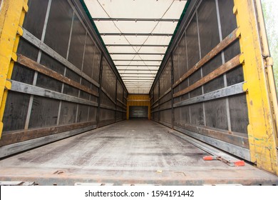 Interior Of Empty Trailer Truck