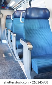 Interior of an empty train cabin