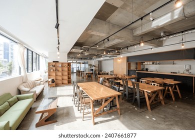 Interior of event space and cafe