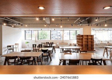 Interior of event space and cafe