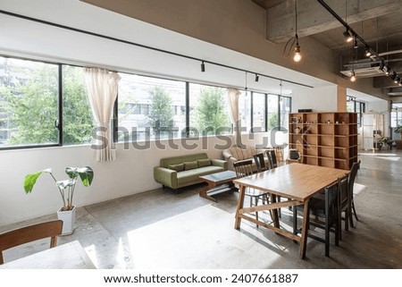Interior of event space and cafe