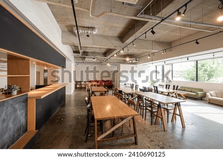 Interior of event space and cafe