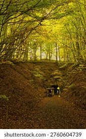 The interior of an extinct volcano