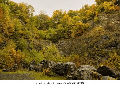 The interior of an extinct volcano