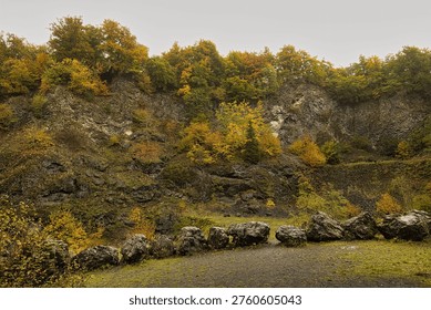 The interior of an extinct volcano
