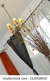 Interior Feminin And Elegant Design With Beautiful Chandelier