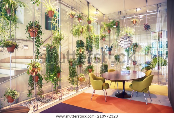 Interior Flowers Decoration Hall Modern House Stock Photo Edit Now 218972323