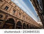 Interior of Galeries Royales Saint-Hubert with Glass Roof - Brussels, Belgium