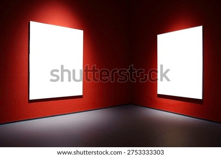 interior of gallery with blank frame