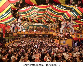 The Interior Of The Hippodrom Beer Tent, Oktoberfest, Munich, Germany