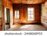 Interior of historic house at Bannack State Park in Montana