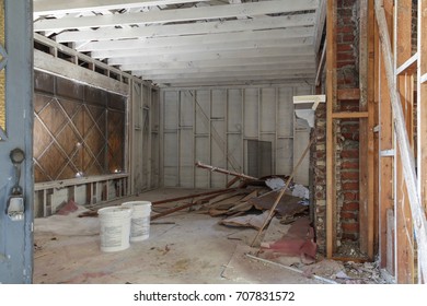 Interior of a home in the process of reconstruction.