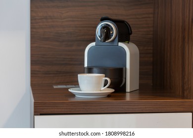 Interior Of A Hotel Room, Coffee Machine Detail