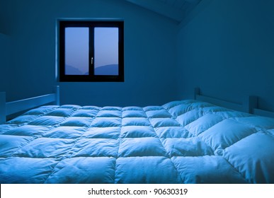 Interior House, Bedroom At Night