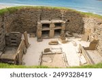 Interior of a house in the neolithic village of Skara Brae, Sandwick, Orkney, Scotland