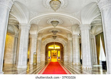  interior Inside the building of Parliament Palace in Bucharest Romania