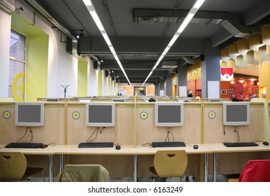 Interior Of Internet Cafe