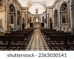 Interior of the Italian church - empty hall of church