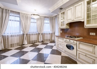 the interior of the kitchen