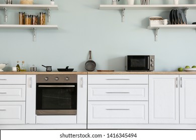 Interior Of Kitchen With Modern Oven