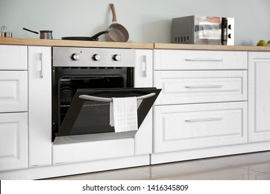 Interior Of Kitchen With Modern Oven