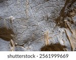 Interior of the large hall of old Karain cave, hidden in Mediterranean region. Confirms human habitation since the early Paleolithic age between 150,000 and 200,000 years ago.Yagca, Antalya, Turkey.