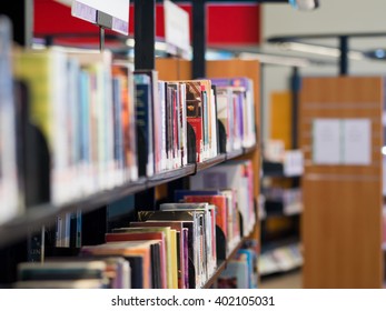 Interior of library with book shelves - Shutterstock ID 402105031