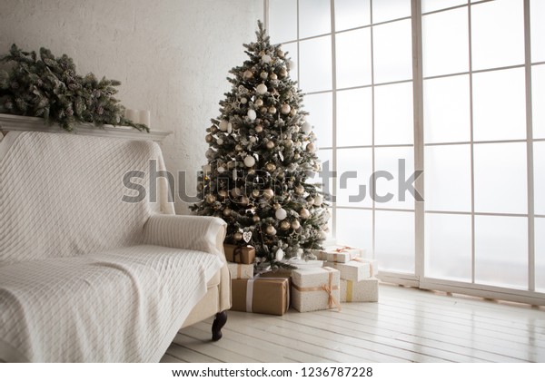 Interior Living Room Christmas Tree Decorations Stock Photo (Edit Now ...