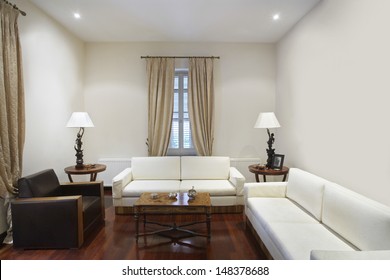 Interior Of Living Room In Colonial Style House