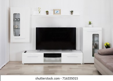 Interior Of Living Room With Couch And Television