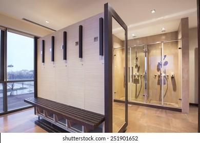 Interior Of A Locker, Changing, Shower Room
