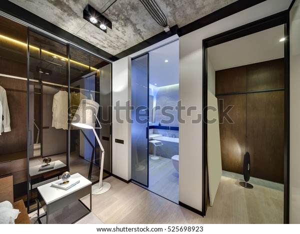 Interior Loft Style White Walls Concrete Stock Photo Edit