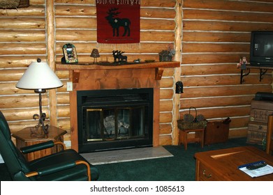 Interior Of Log Cabin