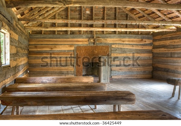 Interior Log Cabin Vintage Church Natural Stock Photo Edit Now