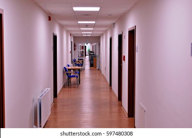 Interior of a long corridor