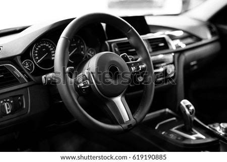 Interior of luxurious sport car