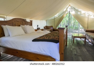 Interior Of A Luxury Camping Tent