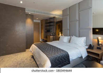 Interior Of A Luxury Master Bed Hotel Bedroom