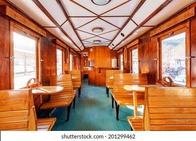 Interior Of Luxury Old Train Carriage