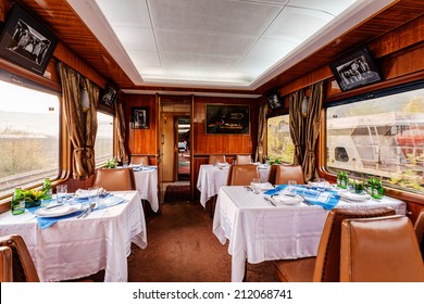 Interior Of Luxury Old Train Carriage